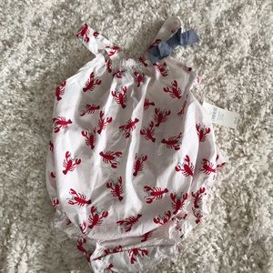 NWT lobster print bubble romper